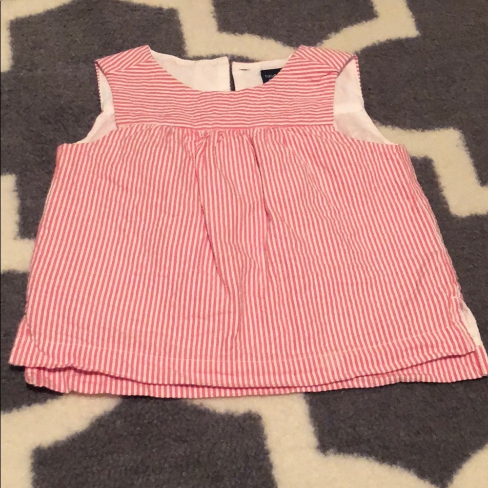 Pink seersucker tank top
